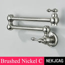 Modern chrome double joint pot filler faucet kitchen wall mount tap