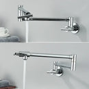 Modern chrome double joint pot filler faucet kitchen wall mount tap