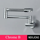 Modern chrome double joint pot filler faucet kitchen wall mount tap