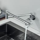 Modern chrome double joint pot filler faucet kitchen wall mount tap