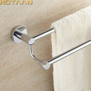 Modern chrome double towel bar bathroom rack