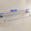 Modern chrome double towel bar bathroom rack