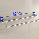 Modern chrome double towel bar bathroom rack