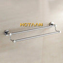 Modern chrome double towel bar bathroom rack