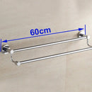 Modern chrome double towel bar bathroom rack