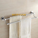 Modern chrome double towel bar bathroom rack