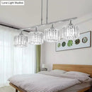 Modern chrome drum crystal shade pendant light – bedroom