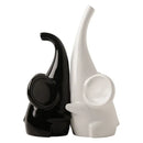 Modern chrome elephant sculpture ceramic bookends living room decor