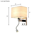 Modern chrome fabric led wall sconce bedroom light with linen shade
