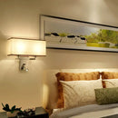 Modern chrome fabric led wall sconce bedroom lighting fixture