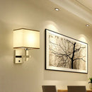 Modern chrome fabric led wall sconce bedroom lighting fixture