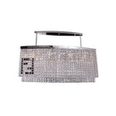 DecorBites™ Modern 6-Light Island Ceiling Lamp with Faceted Crystal Shade in Chrome for Dining Rooms