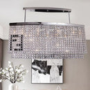 DecorBites™ Modern 6-Light Island Ceiling Lamp with Faceted Crystal Shade in Chrome for Dining Rooms