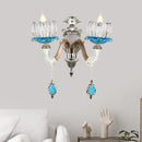 Modern chrome finish clear glass wall light bedroom sconce
