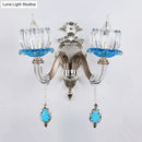 Modern chrome finish clear glass wall light bedroom sconce