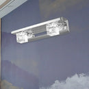 Modern chrome finish crystal cube vanity sconce – bathroom warm white
