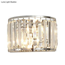 DecorBites™ Modern Clear Crystal Wall Mounted Light, 2-Bulb Chrome Finish Wall Lamp