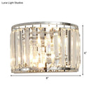 DecorBites™ Modern Clear Crystal Wall Mounted Light, 2-Bulb Chrome Finish Wall Lamp