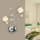 Modern chrome flower shade wall lamp bedroom swirling arm sconce