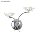 Modern chrome flower wall lamp – bedroom crystal sconce 110v-120v