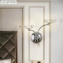 Modern chrome flower wall lamp – bedroom crystal sconce 110v-120v