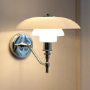 Modern chrome french glass wall lamp bedroom articulated sconce