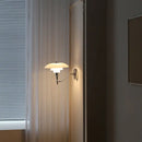 Modern chrome french glass wall lamp bedroom articulated sconce