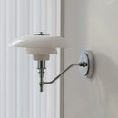 Modern chrome french glass wall lamp bedroom articulated sconce