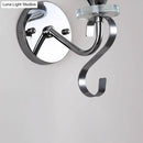 Modern chrome frosted glass wall light fixture bedroom crystal pendant