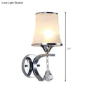 Modern chrome frosted glass wall light fixture bedroom crystal pendant