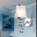 Modern chrome frosted glass wall light fixture bedroom crystal pendant