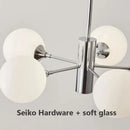 Modern chrome glass ball led chandelier for living room lighting