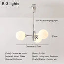 Modern chrome glass ball led chandelier living room light