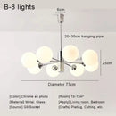 Modern chrome glass ball led chandelier living room light