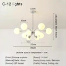 Modern chrome glass ball led chandelier living room light