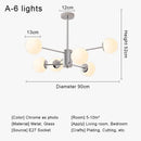 Modern chrome glass ball led chandelier living room light