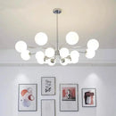 Modern chrome glass ball led chandelier living room light