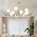 Modern chrome glass ball led chandelier living room light