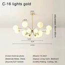 Modern chrome glass ball led chandelier living room light