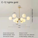 Modern chrome glass ball led chandelier living room light