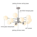 Modern chrome glass ball led chandelier living room light