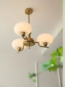 Modern chrome glass ball pendant chandelier for bedroom