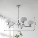 Modern chrome glass ball pendant chandelier for bedroom