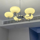 Modern chrome glass ball pendant chandelier for bedroom