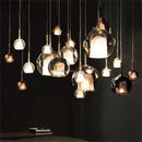 Modern chrome glass bubble pendant lights dining room chandelier