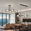 Modern chrome glass globe chandelier – dining room branching light