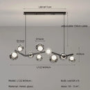 Modern chrome glass globe chandelier – dining room branching light