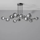 Modern chrome glass globe chandelier – dining room branching light