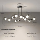 Modern chrome glass globe chandelier – dining room branching light