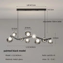 Modern chrome glass globe chandelier – dining room branching light